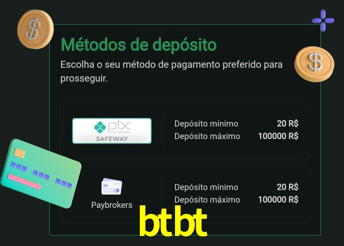 O cassino btbt oferece uma grande variedade de métodos de pagamento